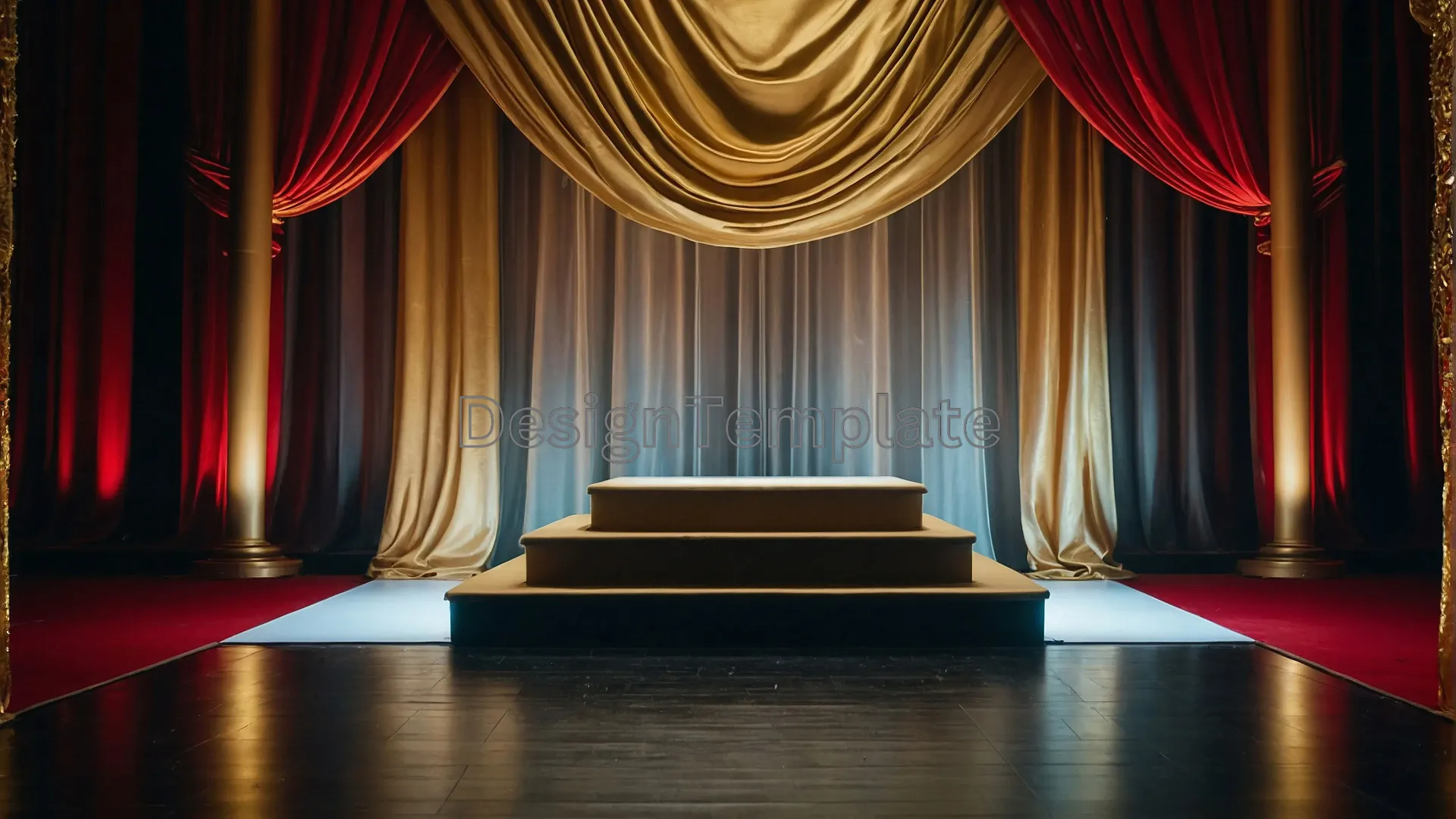 Luminous Texture Award Show Stage Shines with Golden Fabric
